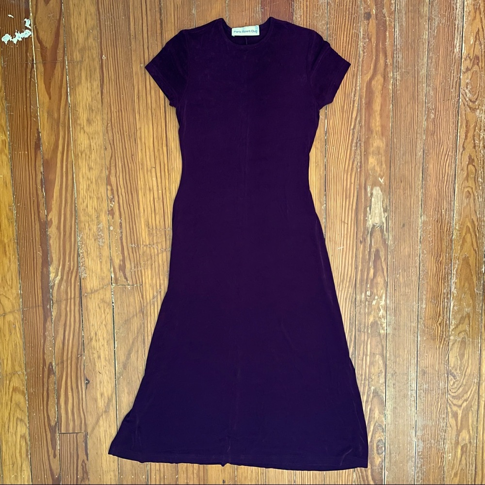 Vintage 90s Paris Sport Club Stretchy Maxi Dress